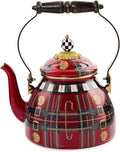 MACKENZIE-CHILDS Enamel Tea Kettle The Kilted - Charming Stovetop