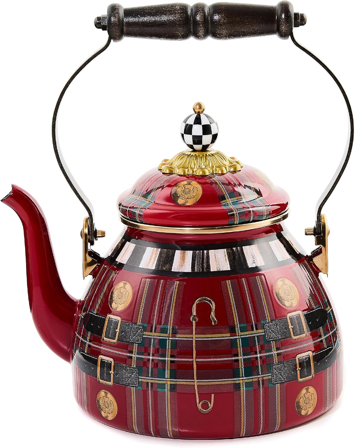 Unique Stovetop Tea Kettle - The Kilted Enamel Kettle 2 Quarts