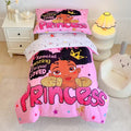 4 Piece Toddler Bedding Set for Girls - Black Princess Comforter Set