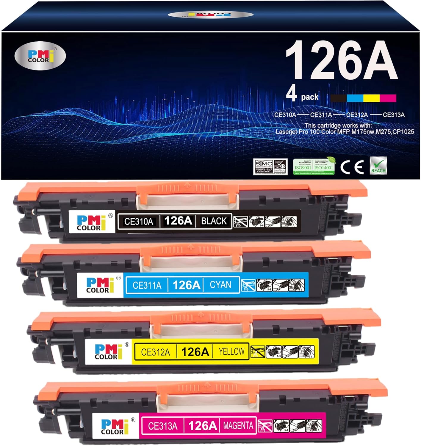 126A Printer Toner Replacement for HP Laserjet Pro 100 Color