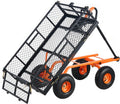 Steel Garden Dump Cart Utility Wagon - Heavy Duty 880lb Capacity