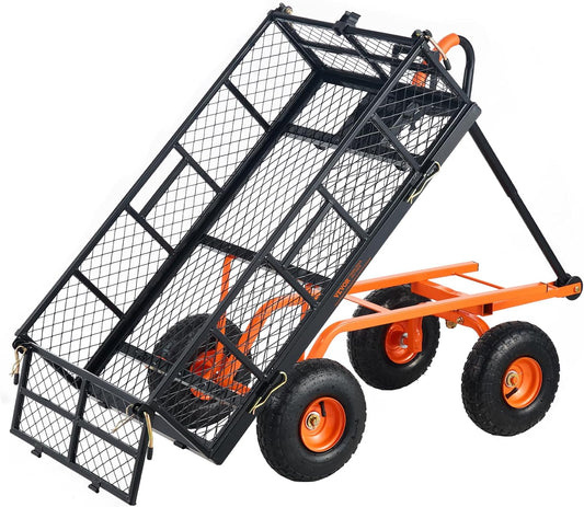 VEVOR 880lbs Steel Garden Dump Cart for Heavy Duty Tasks