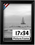 Black 17x34 Picture Frame.75 in Wide - Handmade Solid Wood Frame
