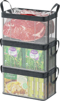 Freezer Organizer Bins 3 Pack - Stackable Deep Freezer Storage