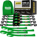 Retractable Ratchet Straps 1in x 10ft 4-Pack - Heavy Duty Tie Downs