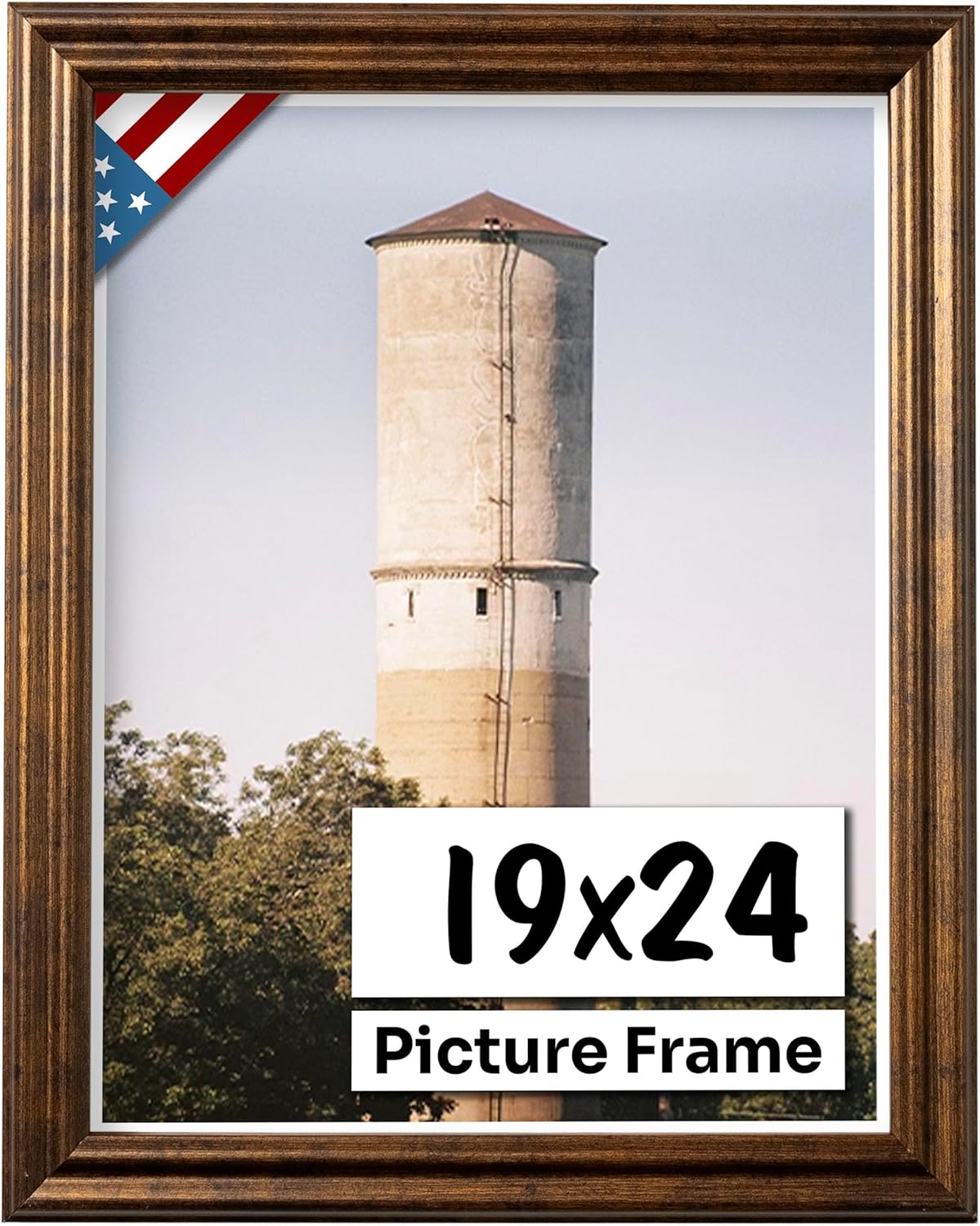 Vintage Rustic Bronze 19x24 Picture Frame for Farmhouse Decor