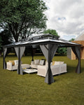 Hard top Gazebo 12ftx20ft for All Weather - Double Roof Retreat