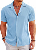 COOFANDY Men's Casual Button Down Short Sleeve Shirt - Beach Ready