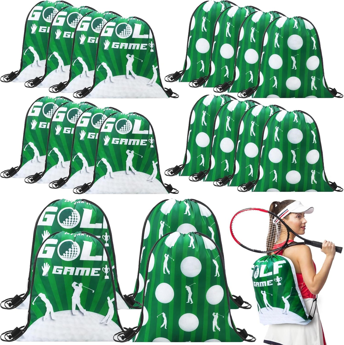 Eccliy 24 Pcs Golf Drawstring Bags - Perfect for Adults!