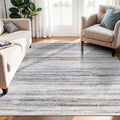 4x6 Beige Grey Washable Area Rug for Living Room - Non-Slip Low-Pile