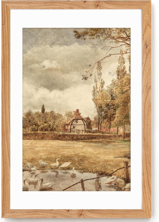 Natural Solid Wood 24x36 Picture Frame for Timeless Decor