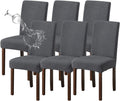 Genina Waterproof Chair Covers for Dining Room - 6 Pack Dark Gray