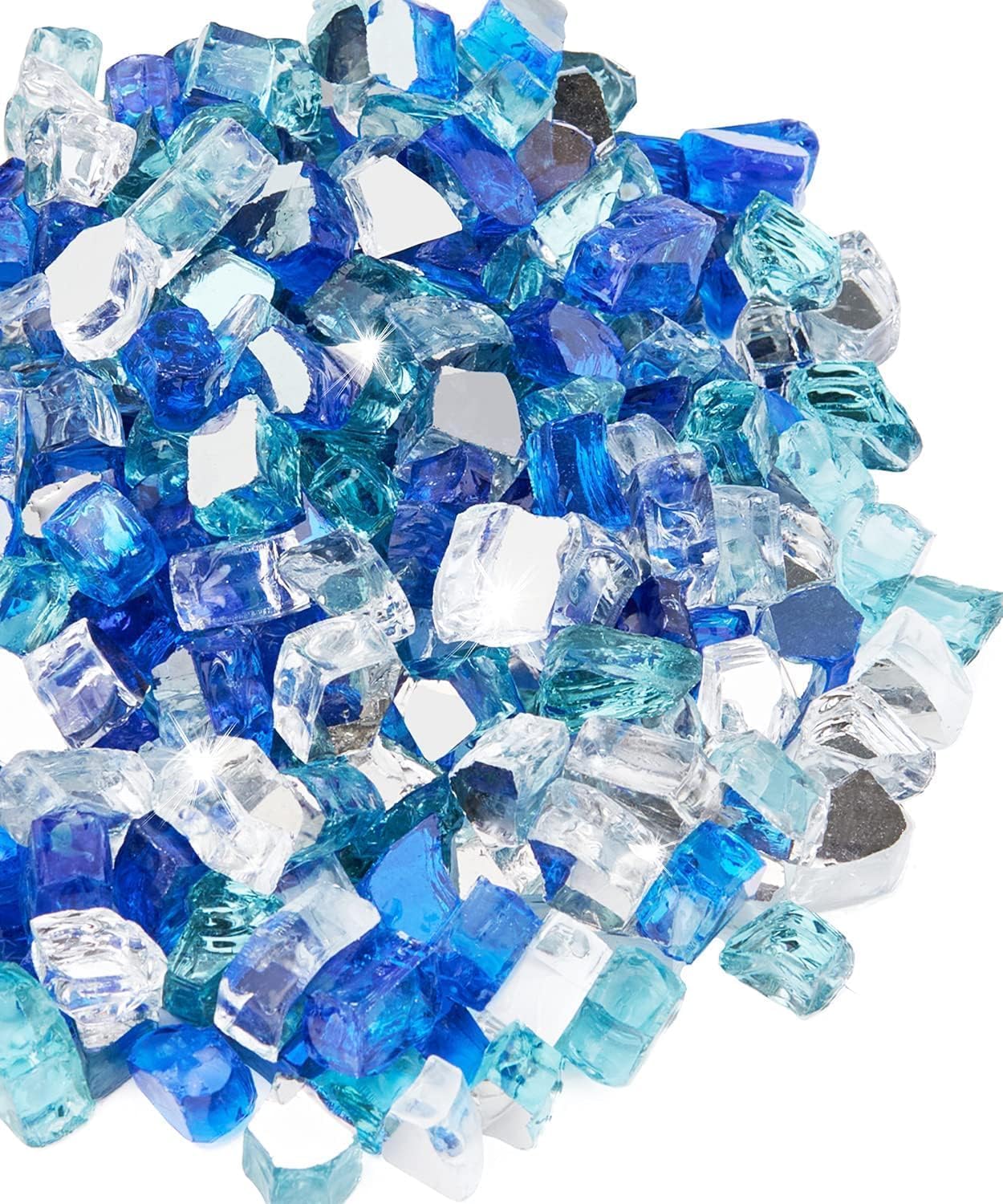 NUPICK 20 Pound Fire Glass for Fire Pit - Bahama Blend