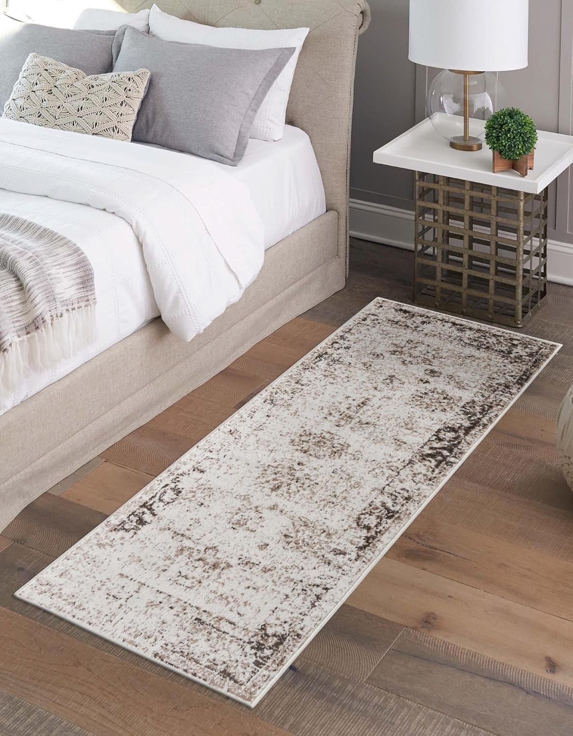 Unique Loom Sofia Collection Area Rug Runner - Beige Tan Style