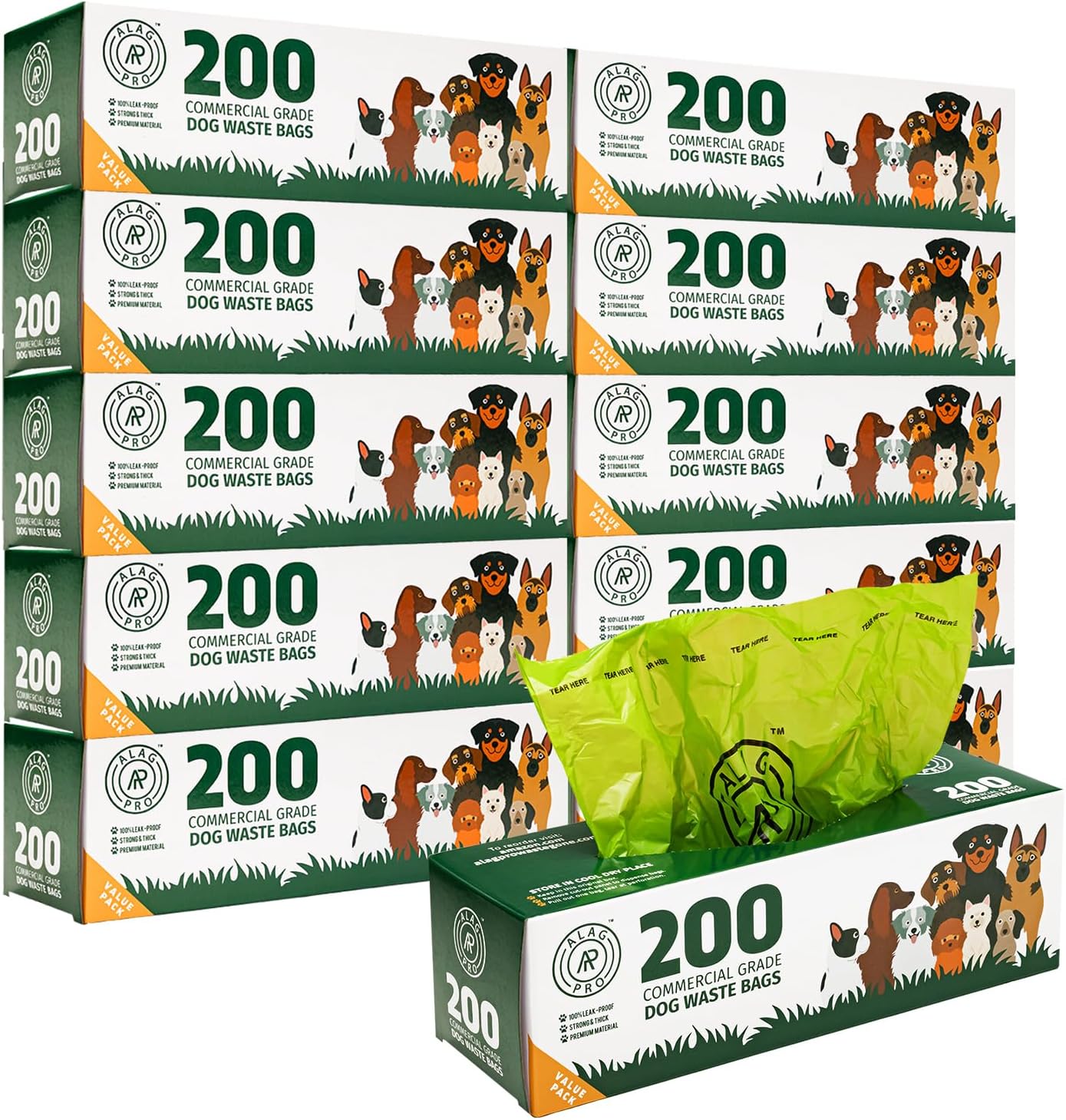 2000 Commercial Grade Dog Waste Station Refill Bags for Parks