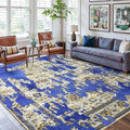 8x10 Ft Extra Large Washable Area Rug - Thin Floral Vintage Print
