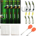 YOTO Carp Fishing Hair Rigs - 24Pcs High Carbon Steel Hooks