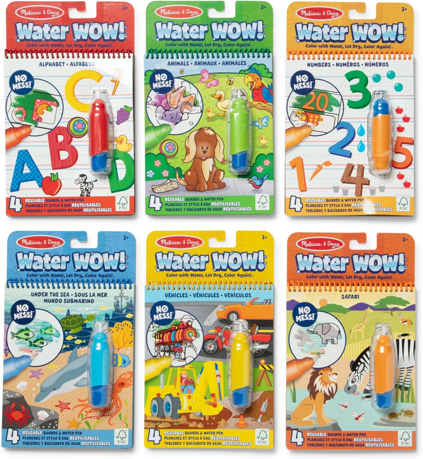 Melissa & Doug Water Wow! Reusable Water-Reveal Coloring Fun