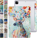 iPad PRO 12.9 in 4th Gen 2020 Trifold Clear Back Case - Deer Print