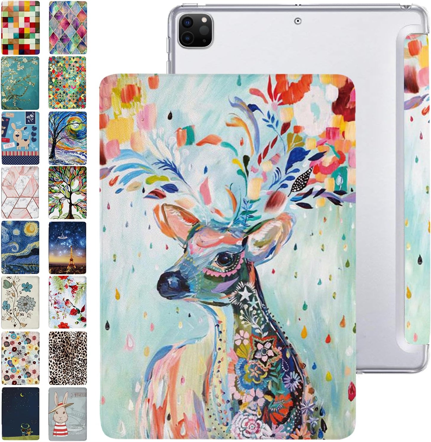iPad PRO 12.9 Inch 4th Gen Trifold Printed Protective Cover