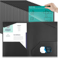 Plastic Pocket Folders with Clear Front Pockets - 60 Pack