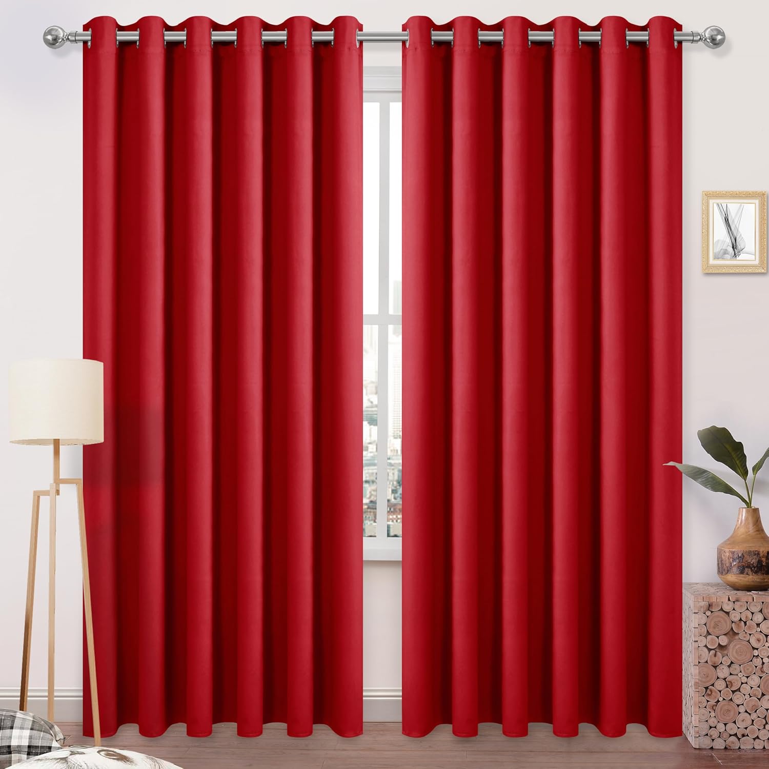 DWCN Christmas Curtains 84 Inches Long for Bedroom Blackout