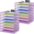 Paper Organizer 8-Tier Metal Mesh Desk File Sorter - 2 Pack
