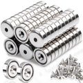 60Pcs Super Strong Round Base Cup Neodymium Magnet 60LBS - Heavy Duty