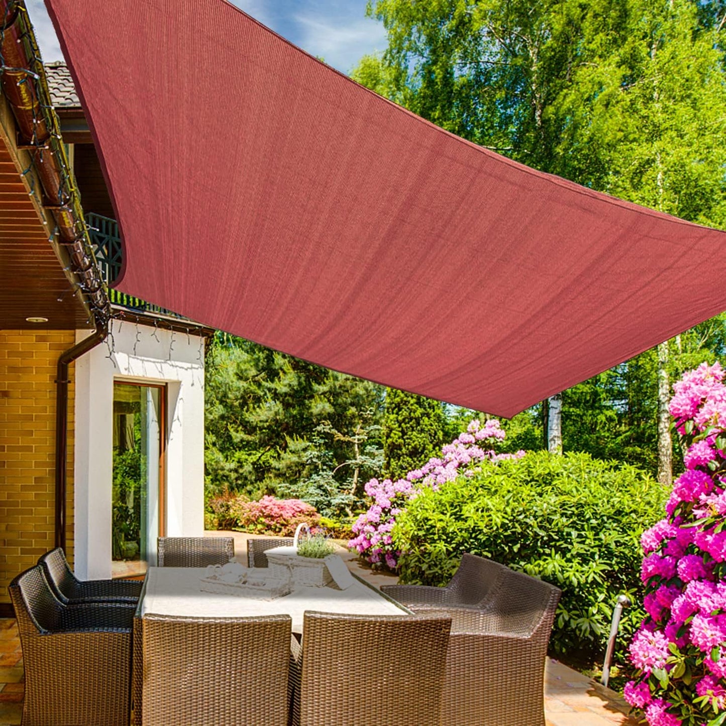 KANAGAWA 14ftX18ft Rust Red Custom Size Sun Shade Sail Canopy