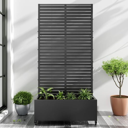 Casaphoria Metal Raised Garden Bed with Trellis and Wheels
