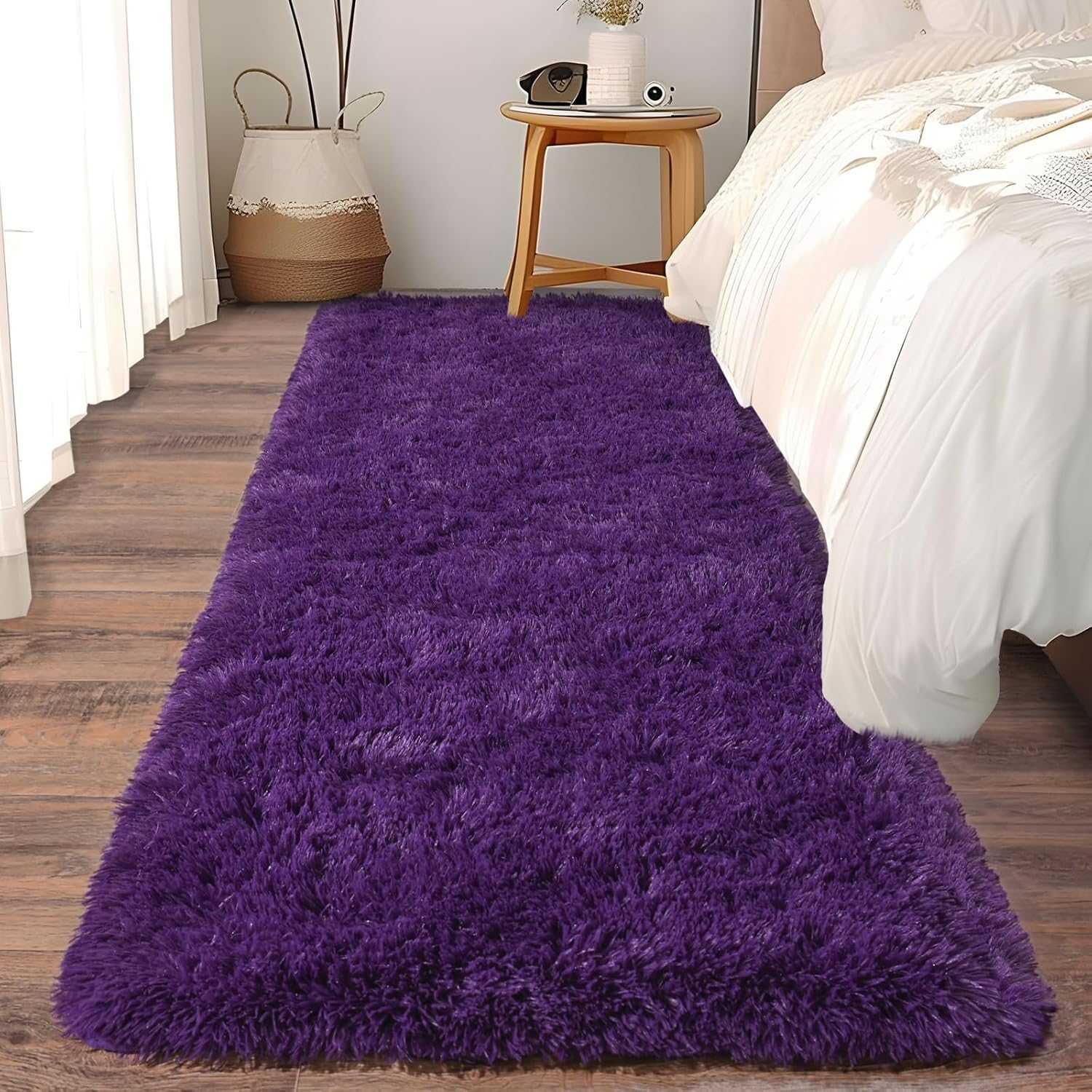 Soft Runner Rugs for Bedroom Hallways, Fluffy Shag 2x6 Feet