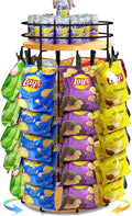 Chip Rack Display Stand 5 Tiers 40 Clips Light Wood - Rotating Snack