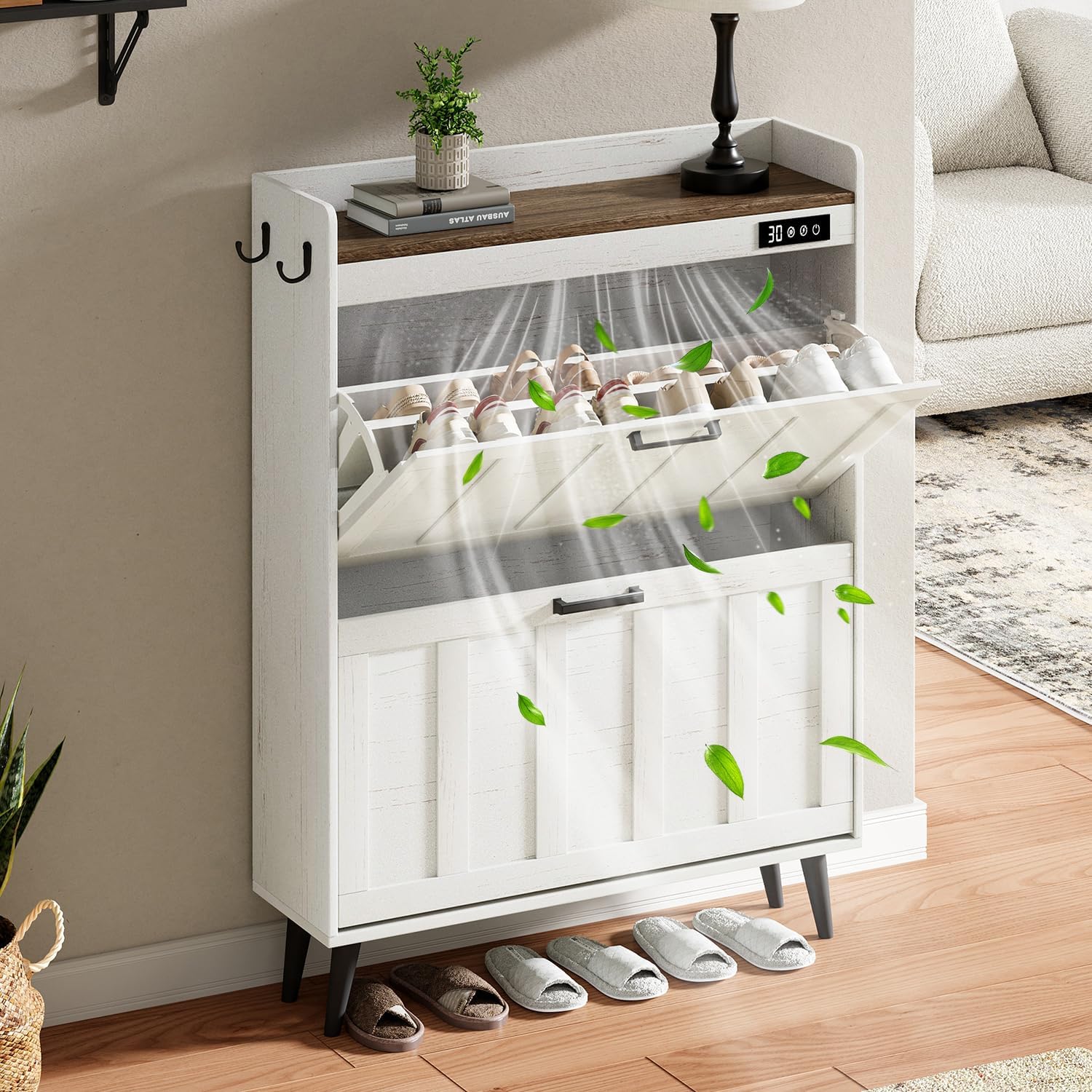 ChooChoo Shoe Storage Cabinet with Deodorizer for Entryway