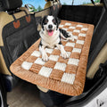 Dog Car Bed Mat Backseat Extender Pet Blanket - Non-Slip Plaid Travel