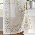Boho Floral Curtains with Butterfly Linen Blend 84 in Panels - Light