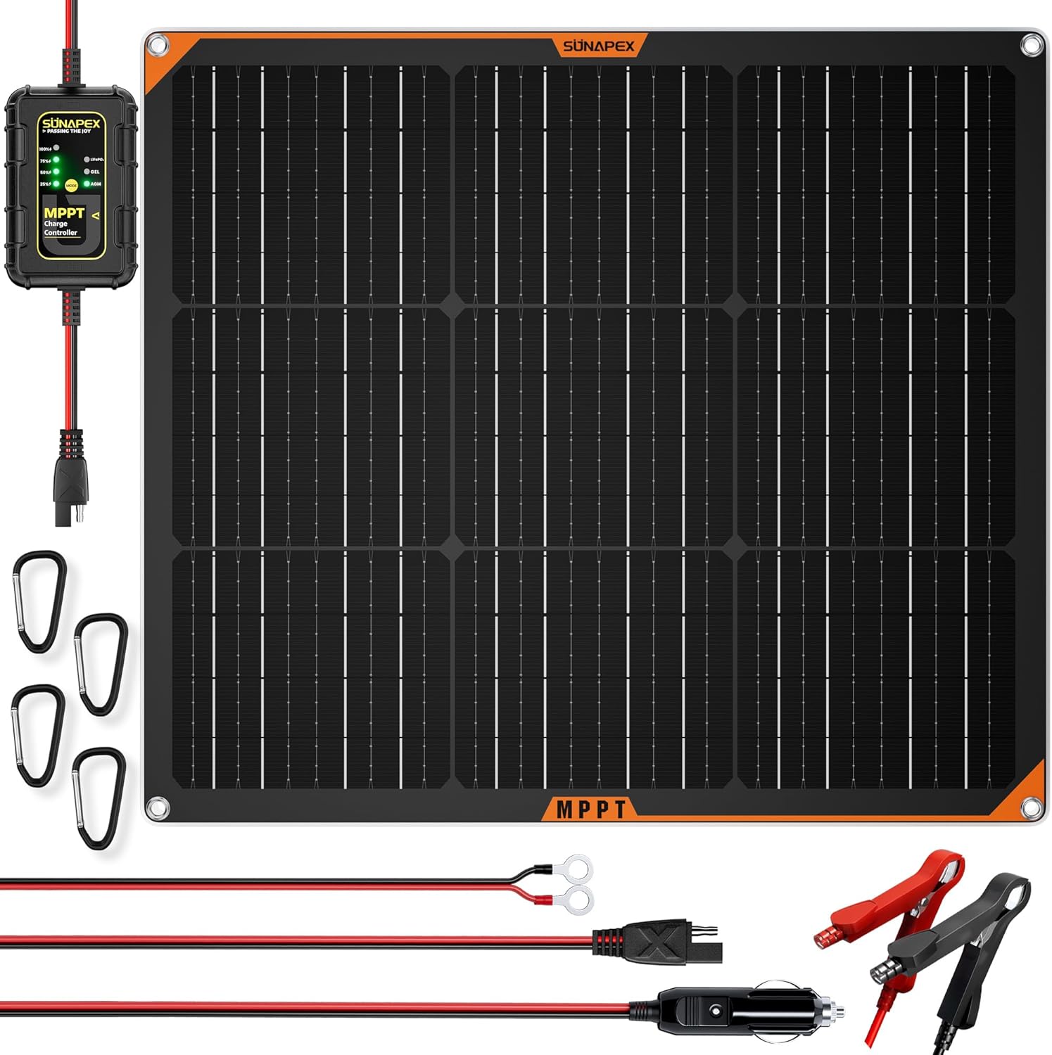 50W Flexible Solar Panel with MPPT Charge Controller for 12V