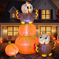6 FT Thanksgiving Stacking Pumpkin Turkey Inflatable - Bright LED Yard