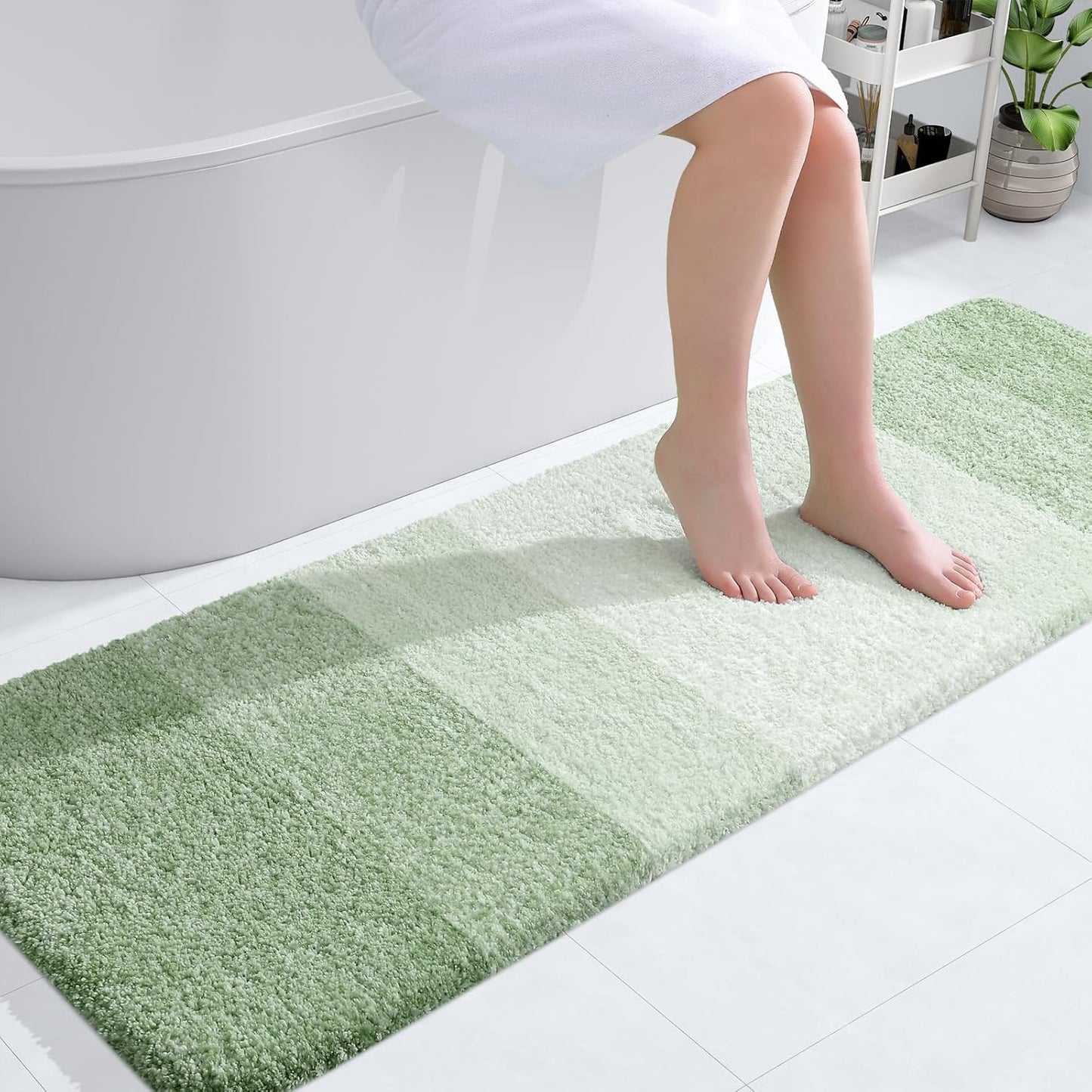 OLANLY Bathroom Runner Rugs 59x20, Soft Microfiber Bath Mats