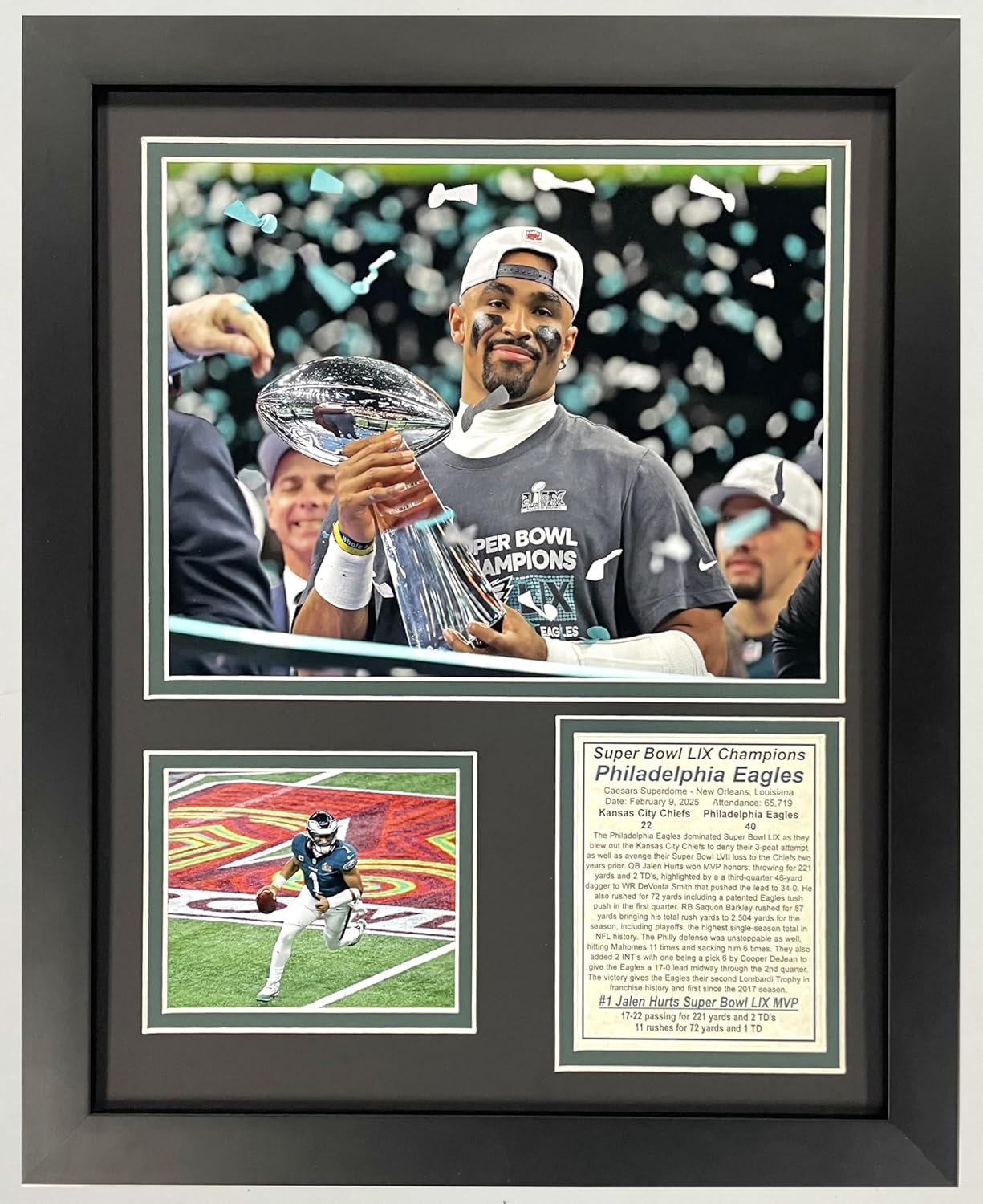2024 Eagles SB LIX 59 Champions Framed Picture for Fans