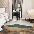 5ft Abstract Round Rug - Chic Washable Non-Slip Sun and Mountain