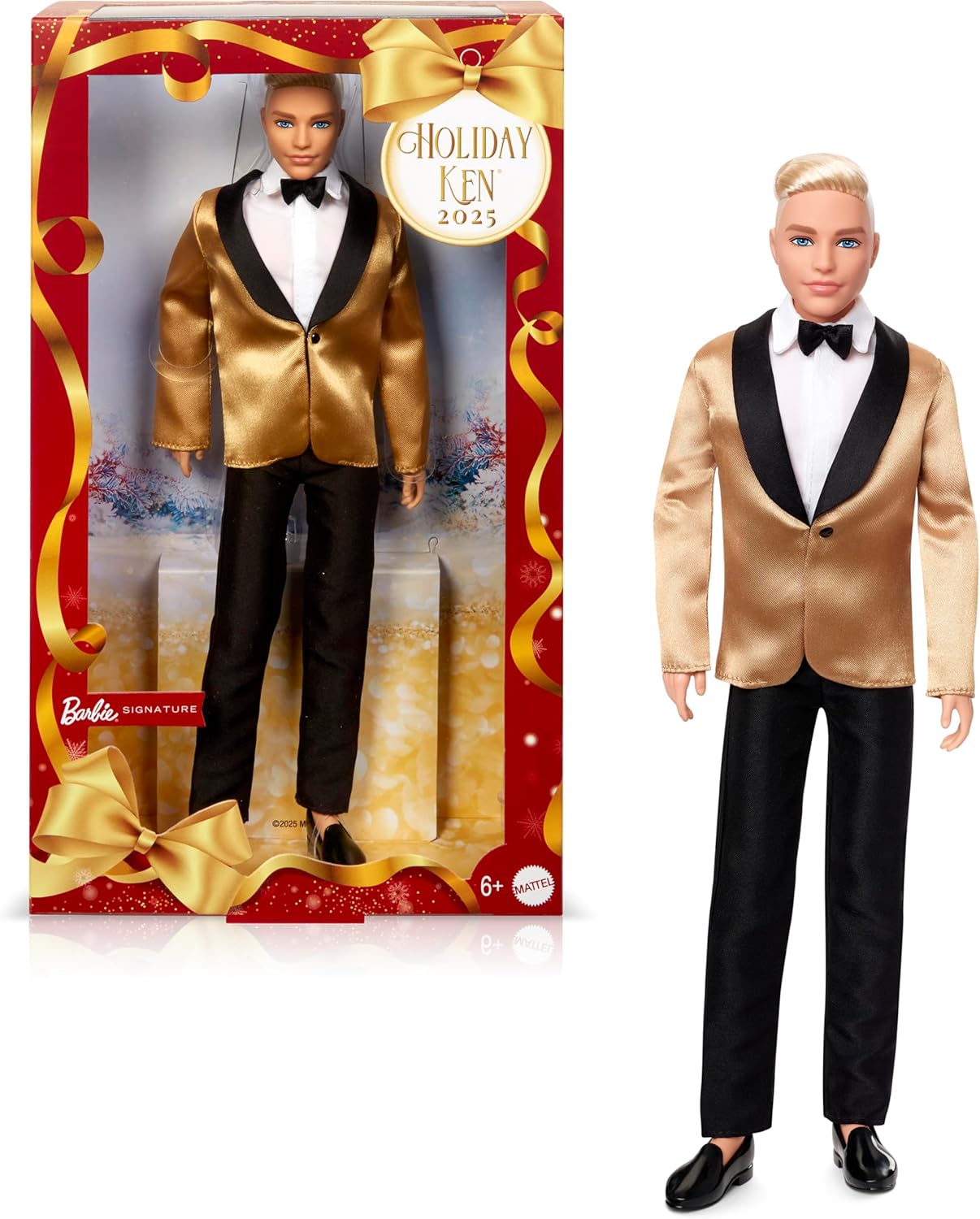 2025 Holiday Ken Collectible Fashion Doll with Golden Jacket