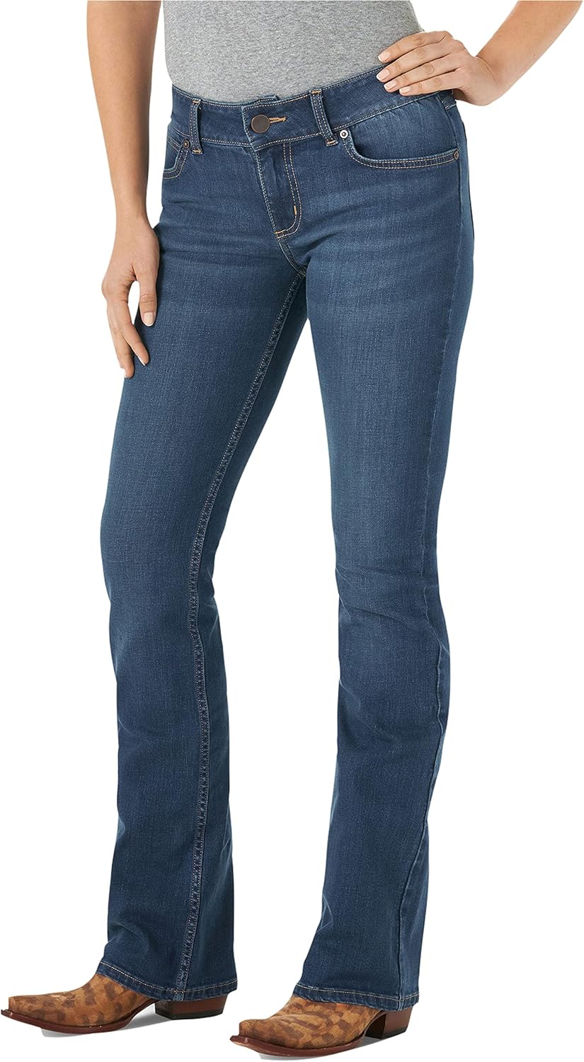 Wrangler Women's Mid Rise Stretch Boot Cut Jean for Comfort