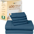 Queen Sheet Set 6-Pc Sateen Cotton Sheets - Cooling Deep Pocket