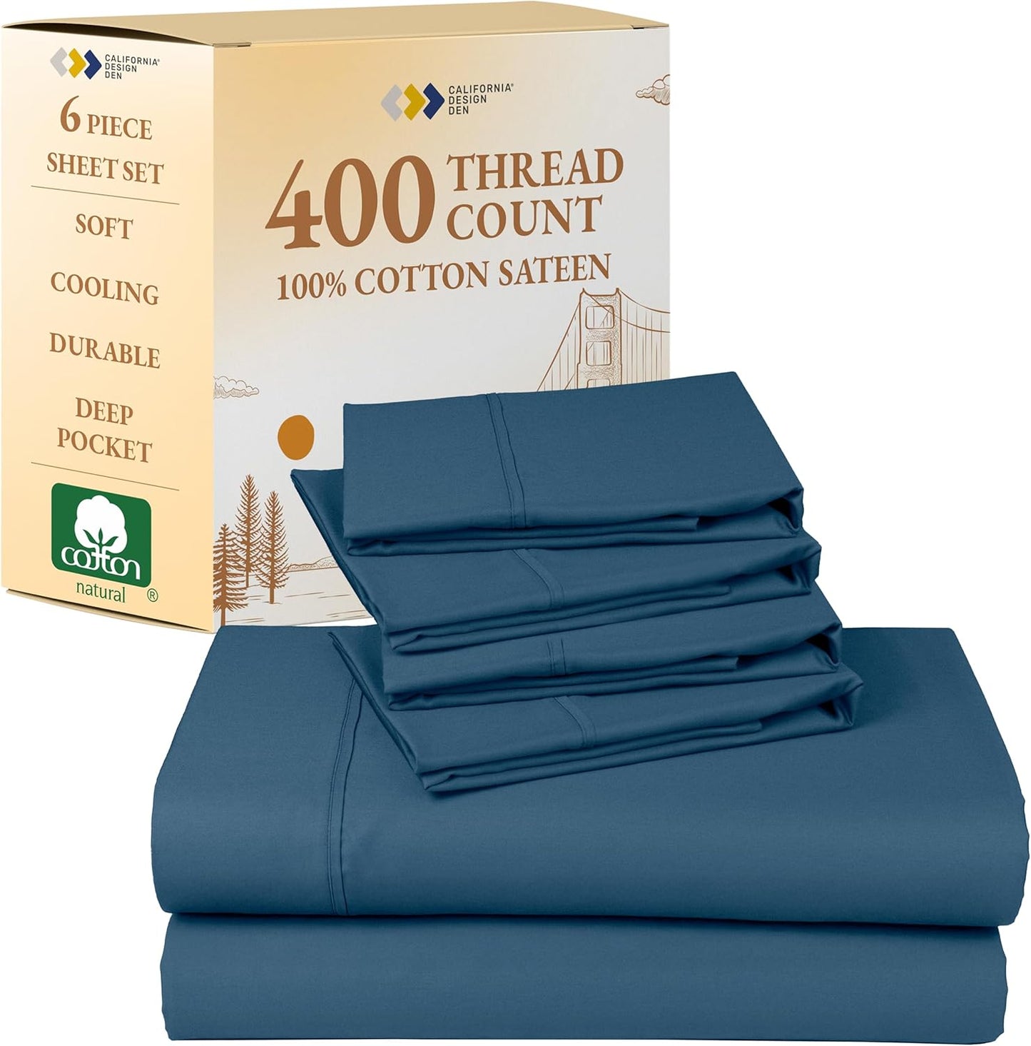 California Design Den 6-Pc Queen Size Sheet Set for Comfort