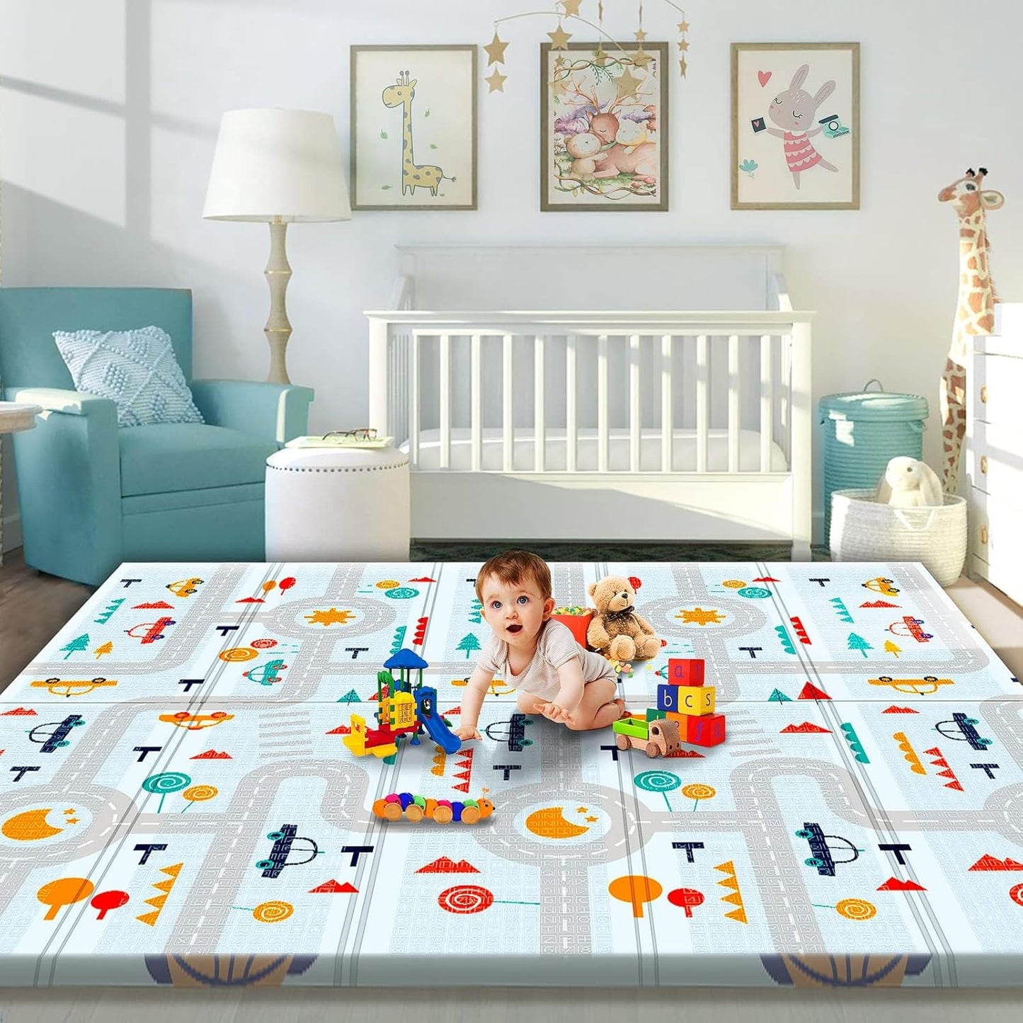 Gimars Extra Large Baby Play Mat, Waterproof & Foldable Design