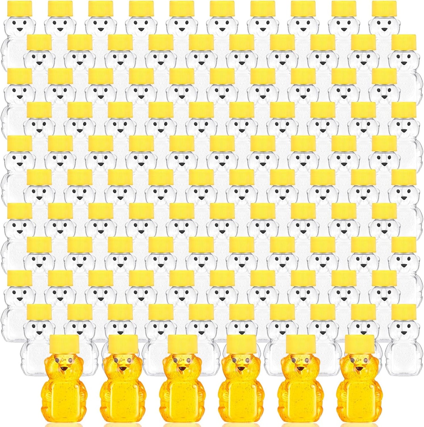 Patelai 96 Pcs 2 oz Plastic Honey Bear Bottle for Sweet Treats