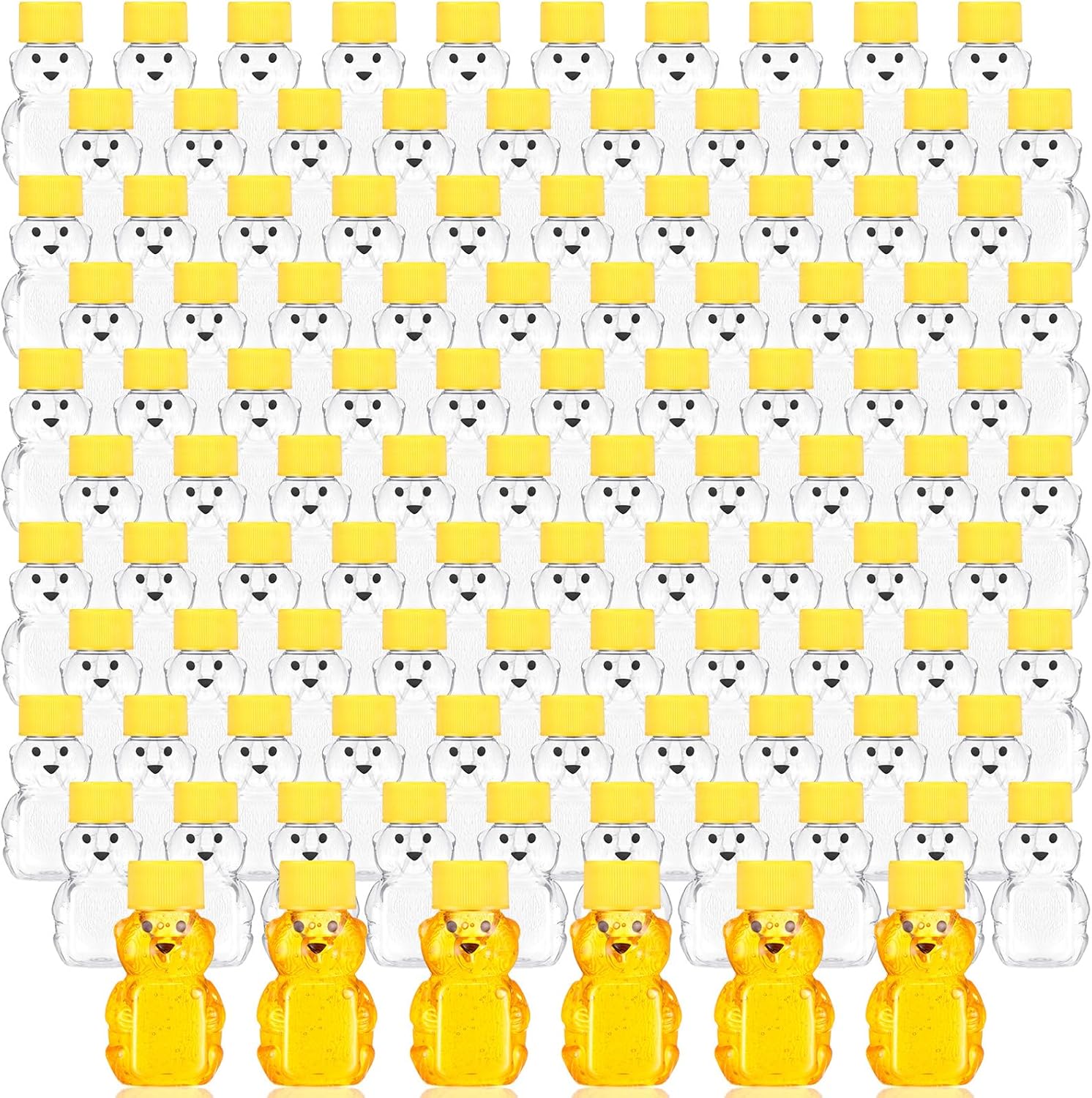Patelai 96 Pcs 2 oz Plastic Honey Bear Bottle for Sweet Treats