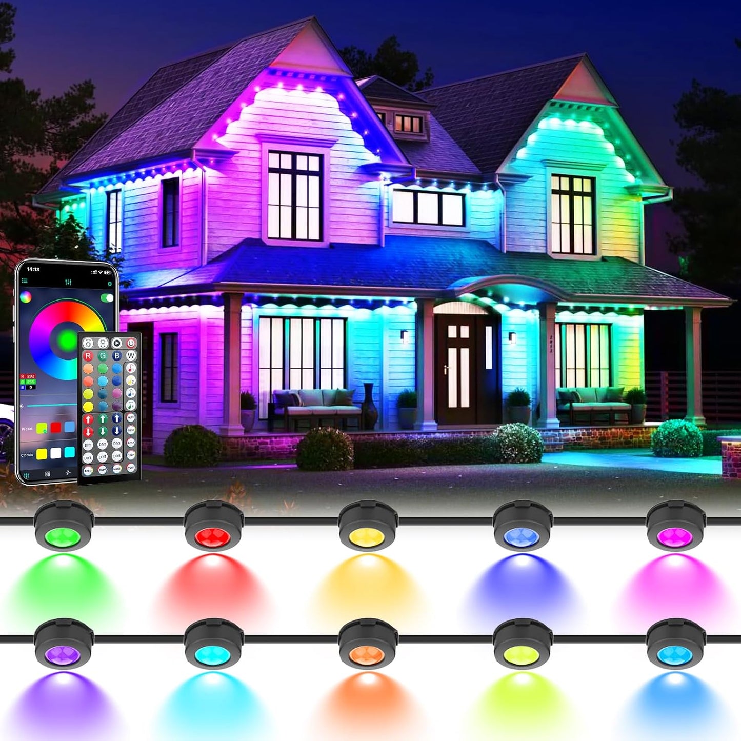 200 FT Permanent Outdoor Lights for Year-Round Festive Decor
