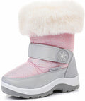 Kids Girls Insulated Fur Winter Snow Boots - Warm Waterproof Fit
