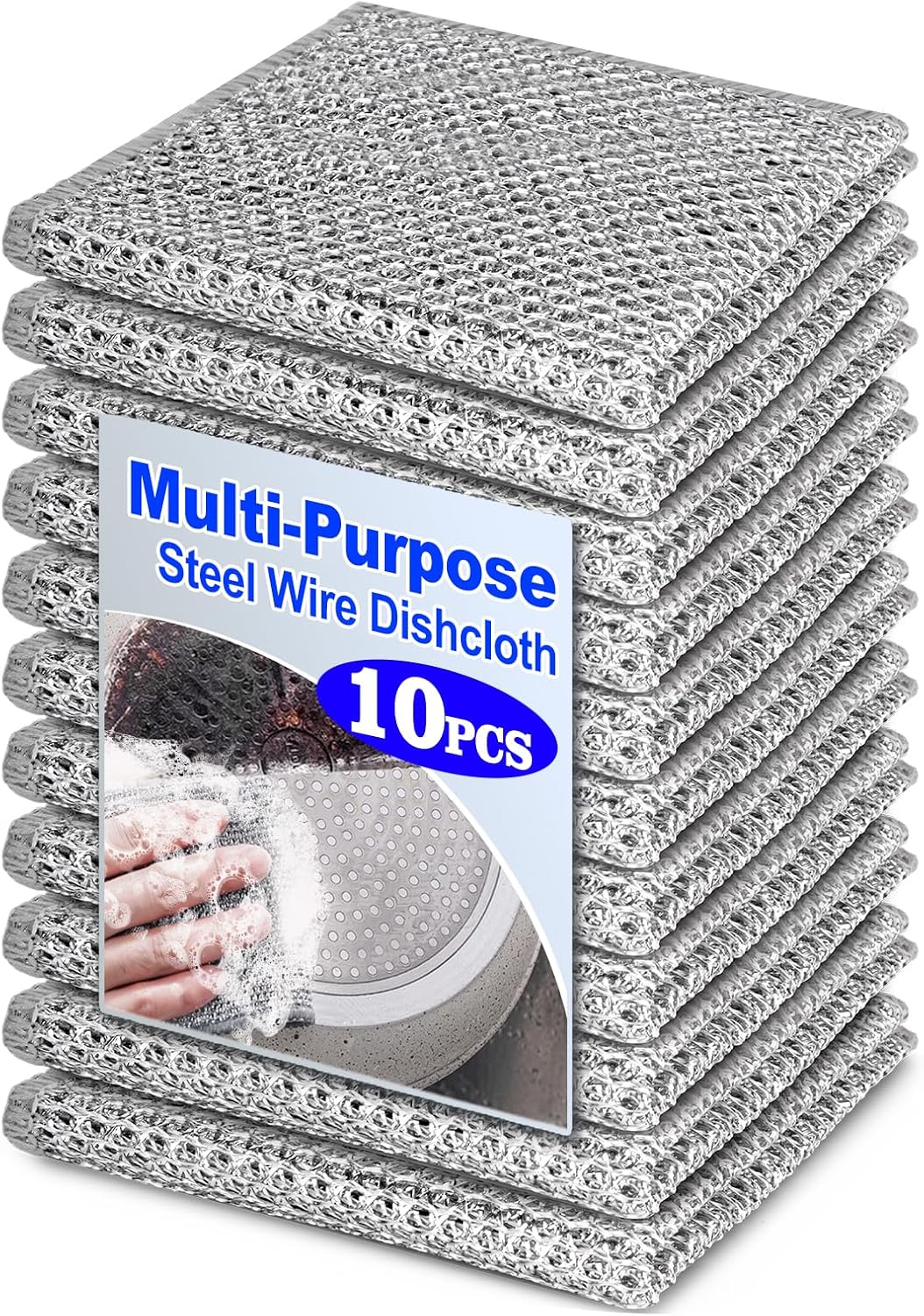 Non-Scratch Steel Wire Dishcloths - Multipurpose Cleaning Power!